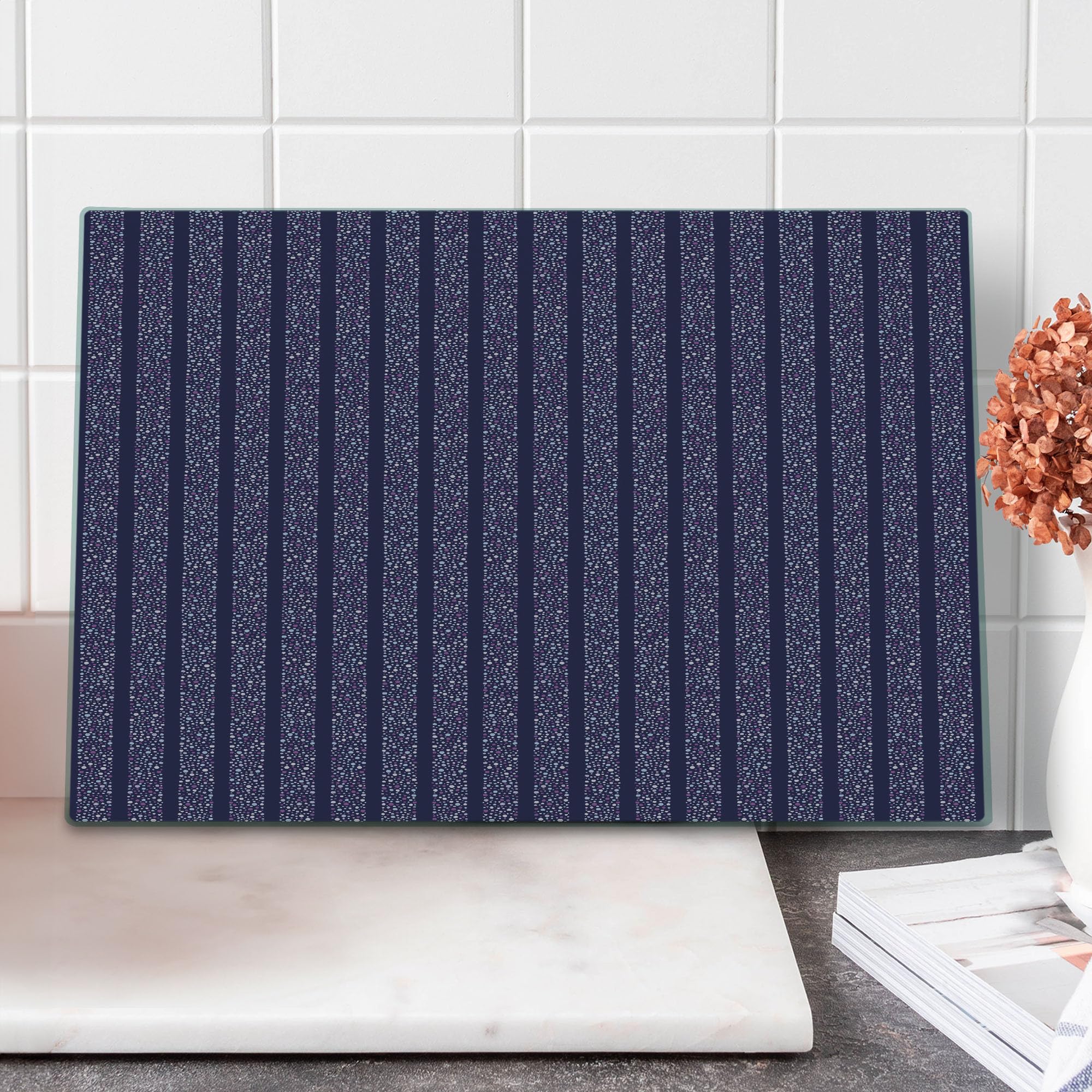 Ambesonne Abstract Cutting Board - Violet Tone Bubbles Design, Tempered Glass Serving Board for Kitchen, Large Size Quartz Mauve - Perfect for Food Prep, Charcuterie & Home Decor