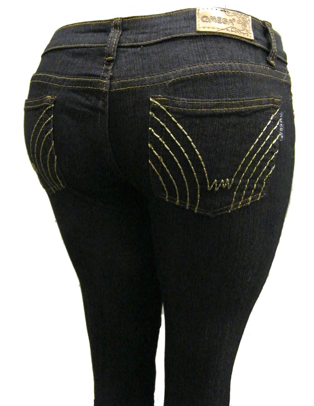 Women's Omega Skinny Stretch Jeans - High Waist Slim Fit Denim Pants with 5 Golden Stitch Details | Perfect for Casual Wear, Office Outfits & Night Out