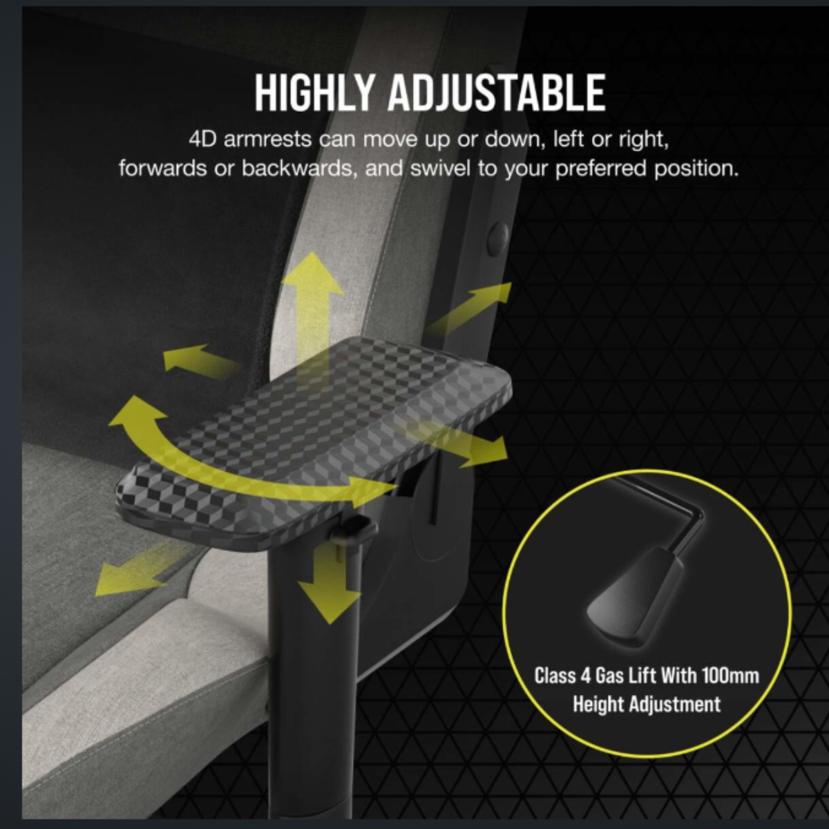 CORSAIR T3 RUSH Gaming Chair - Ergonomic Esports Chair with Adjustable Lumbar Support & Headrest - Perfect for PC Gamers & Streamers