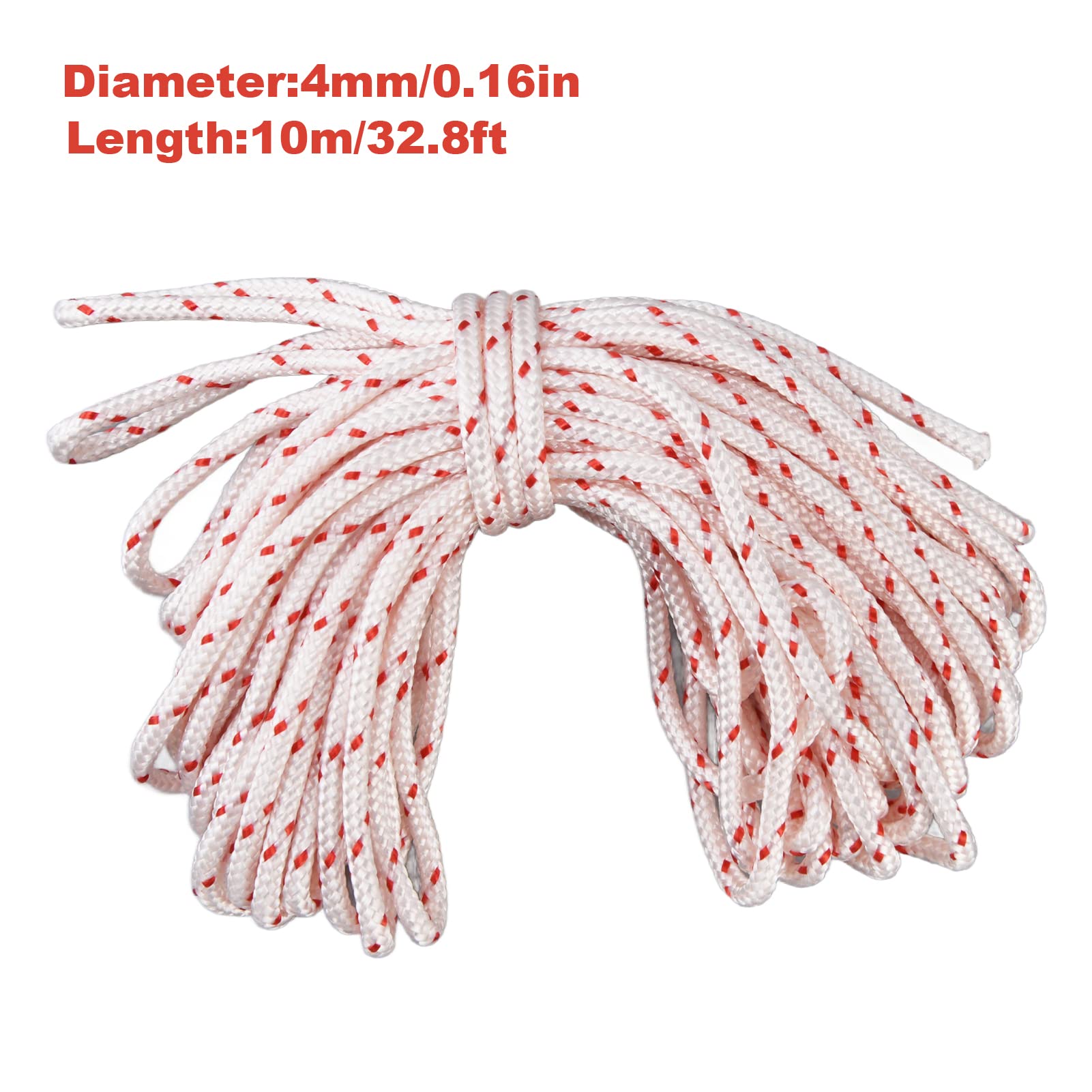 4.0mm Nylon Recoil Starter Rope - 10M Lawn Mower Pull Cord Replacement for Chainsaw, Trimmer & Outdoor Power Tools - Durable & Weather-Resistant for Easy Engine Starting in All Conditions