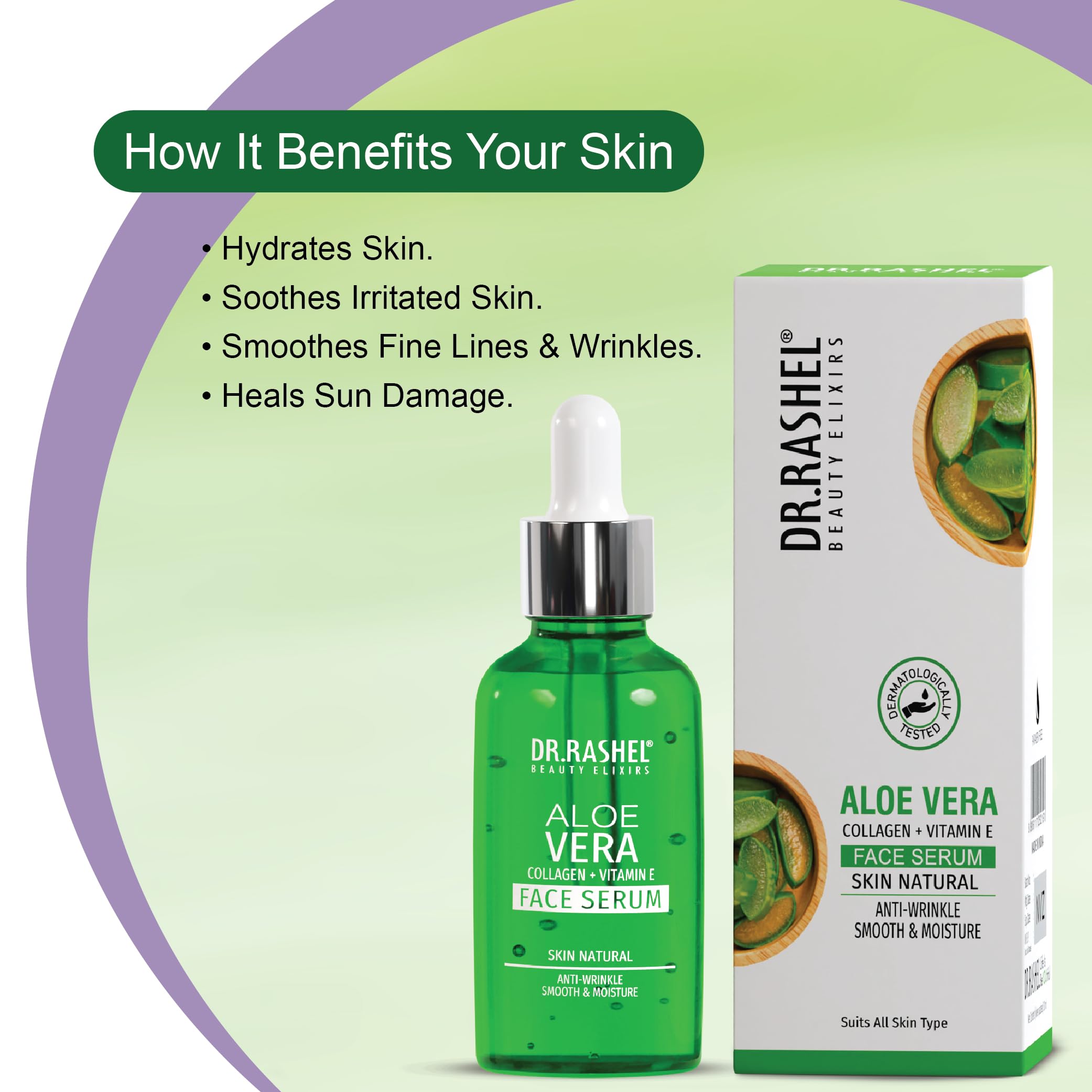 DR.Rashel Aloe Vera Face Serum - Anti-Aging & Pore Minimizing Serum for Glowing Skin | Hydrating Facial Treatment for Men & Women | Perfect for Daily Skincare Routine & Nighttime Hydration