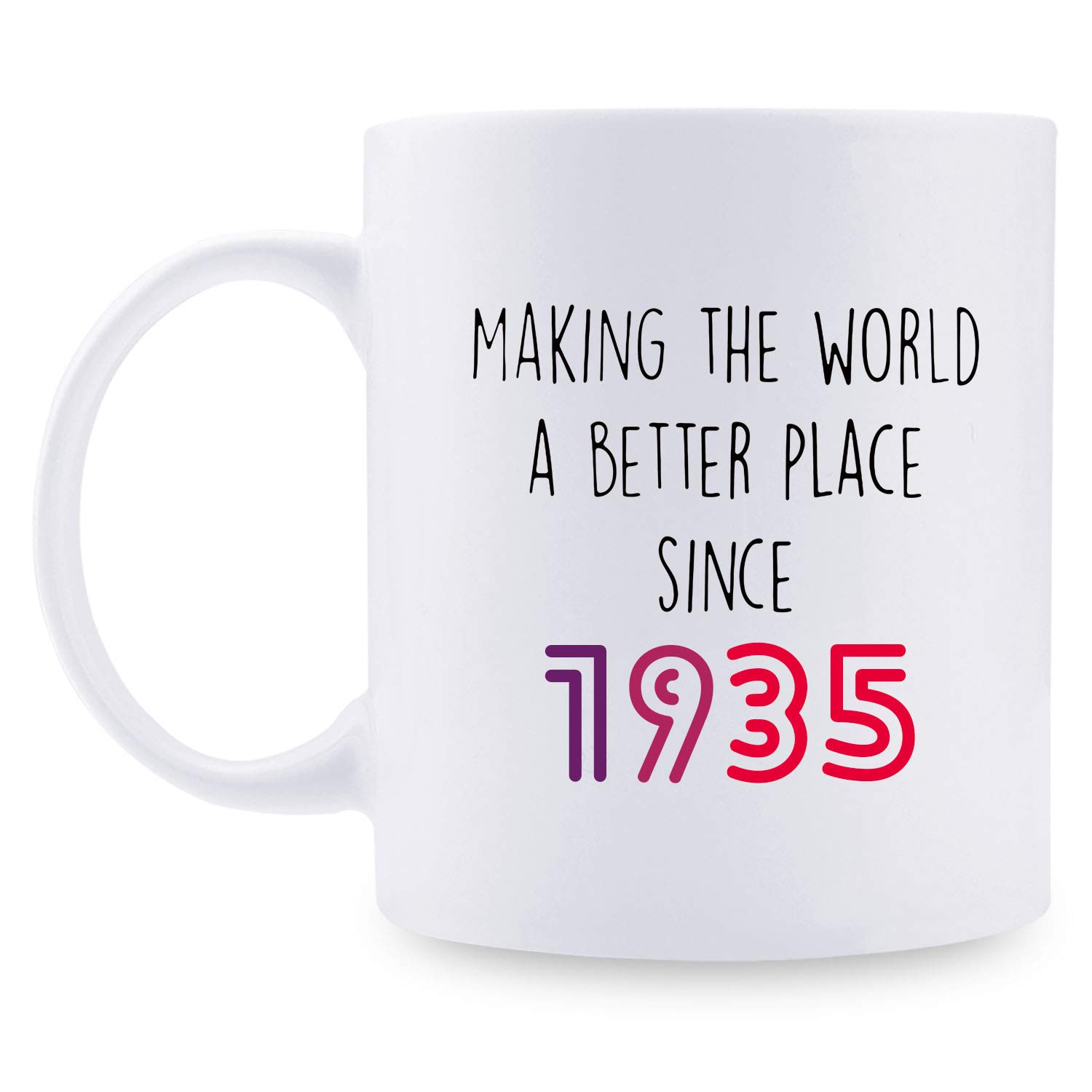 84th Birthday Gifts for Women - 1935 Vintage Coffee Mug for Mom, Wife, Sister, Friend, Her, Colleague | 11oz Ceramic Tea Cup | Perfect for Coffee, Tea, Hot Chocolate | Birthday Celebration, Office Use, Mother's Day Gift