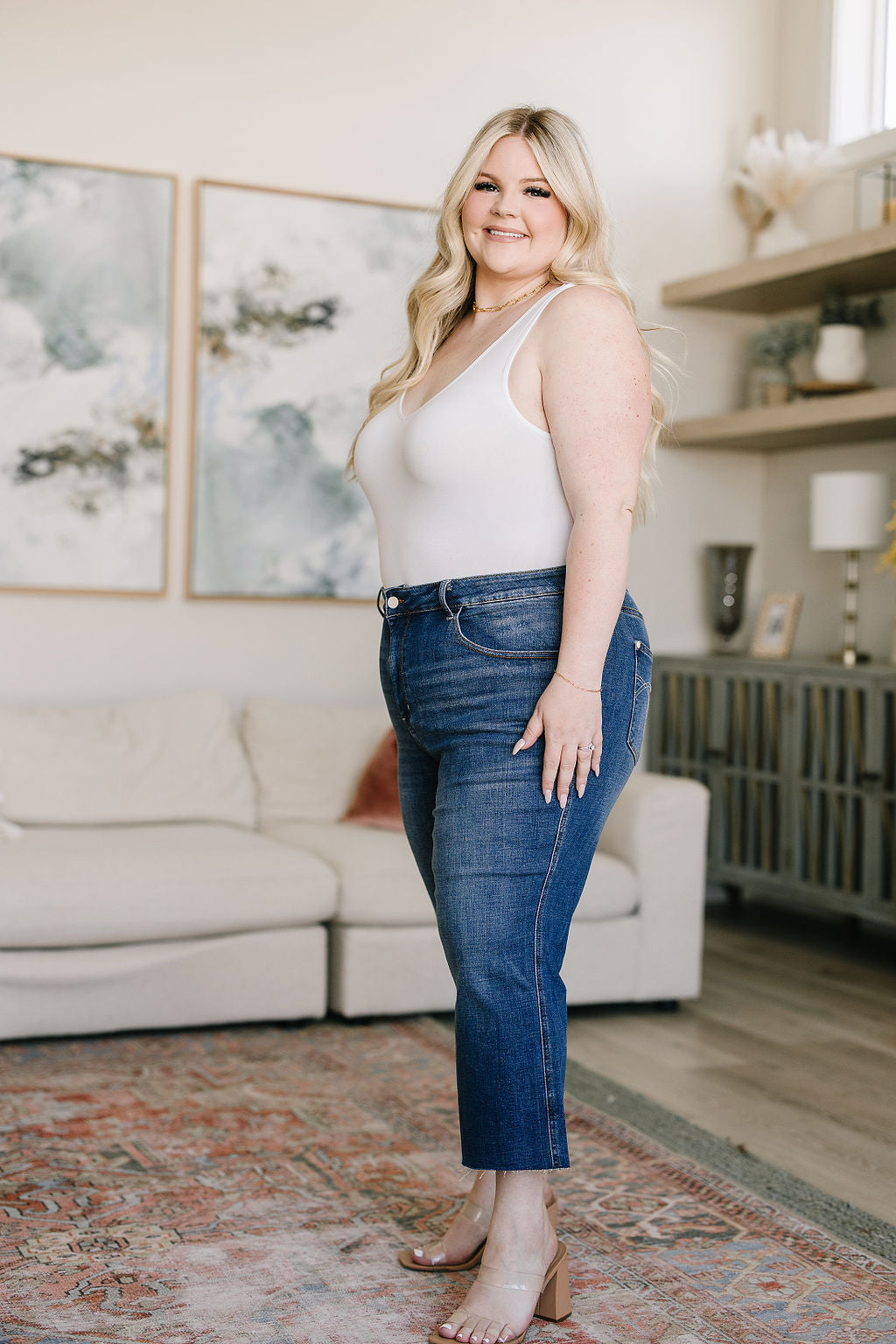 Hayes High Rise Wide Leg Crop Jeans for Women - Comfortable Stretch Denim Pants for Casual Outfits, Workwear & Street Style Fashion