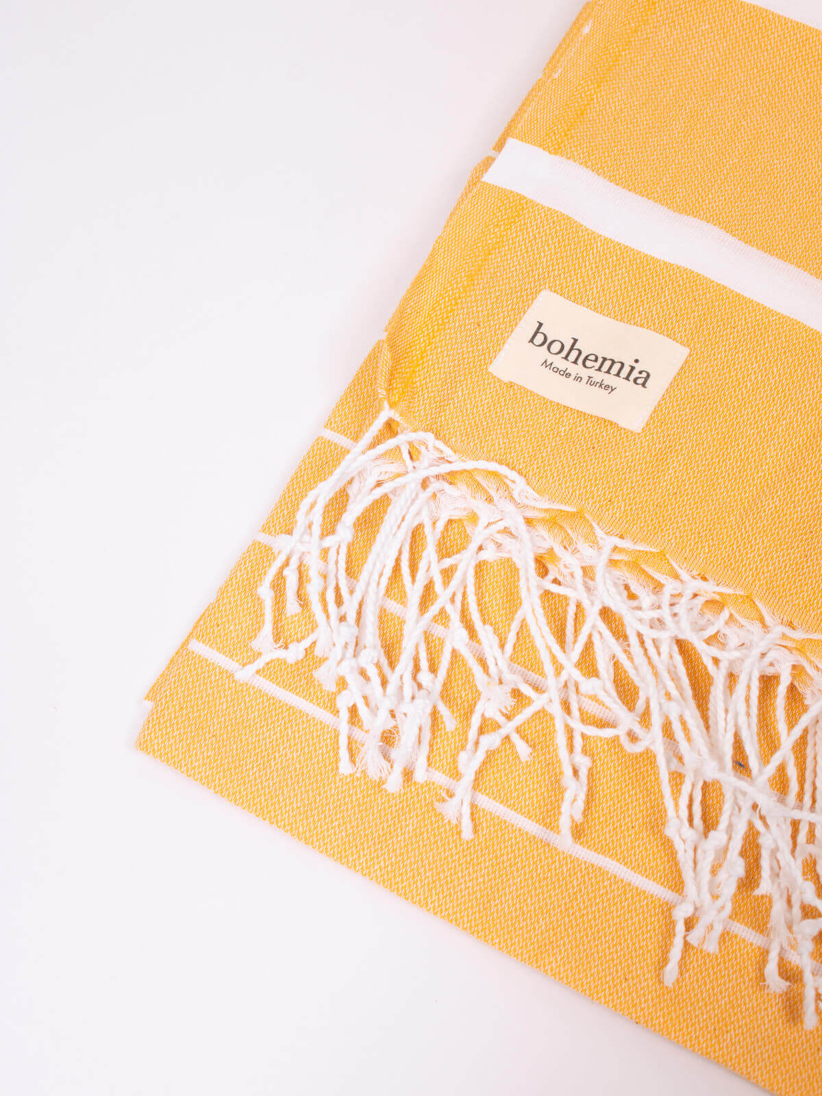 Premium Ibiza Summer Hammam Towel - 100% Cotton Turkish Peshtemal, Saffron Yellow - Perfect for Beach, Pool, Yoga & Spa Days