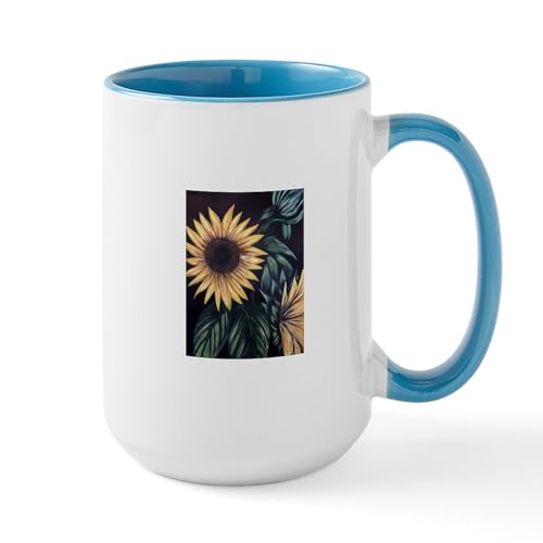 White/Blue Inside - Sunflower Life Mugs
