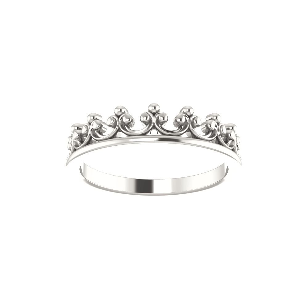 Bonyak Sterling Silver Stackable Crown Ring for Women - Size 7, Elegant Stackable Ring for Everyday Wear, Gift for Her, Wedding, Anniversary, or Special Occasions