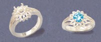 6mm Round Petal Style Sterling Silver or 14kt Gold Pre-Notched Fashion Ring Blank - Size 7 (Setting 163 824/143 824) - Perfect for Jewelry Making, DIY Crafts & Engagement Ring Settings
