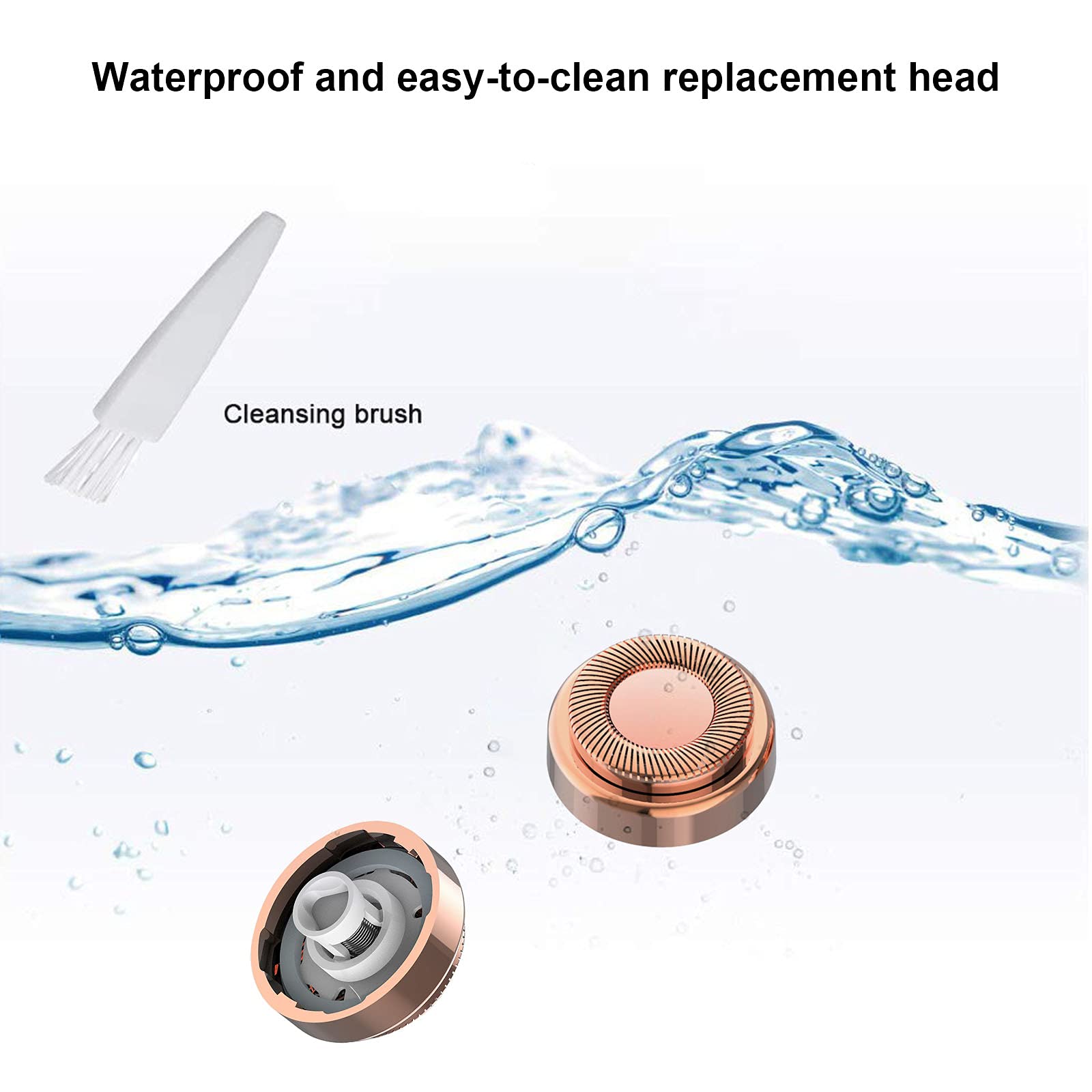 2PCS LinMei Replacement Heads Compatible for GEN 1 Finishing Touch Flawless Women's Painless Hair Remover with Cleaning Brushes - Smooth Facial Hair Removal for Women at Home & Travel