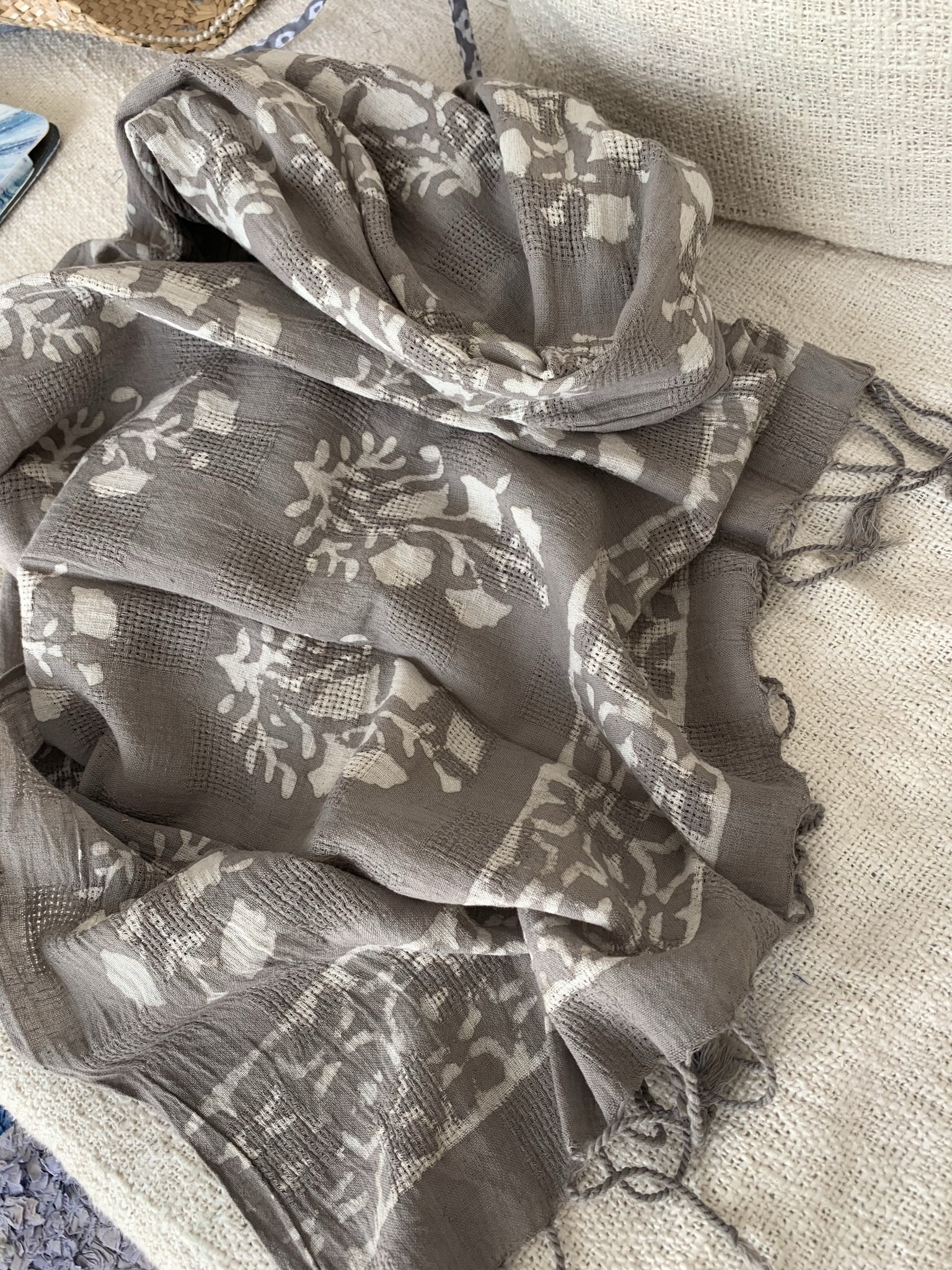 Handmade Block Print Shawl - 100% Cotton, Natural Dyes, Boho Chic Scarf for Women - Perfect for Festivals, Weddings & Casual Outfits