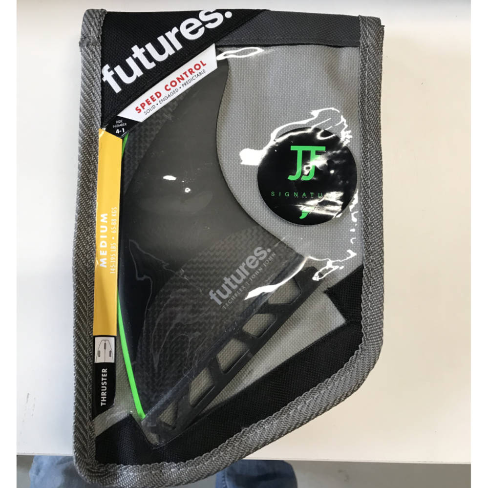 John John Florence Thruster Techflex Surfboard - Medium Size, Black/Neon Green - High Performance Shortboard for Waves & Competitions