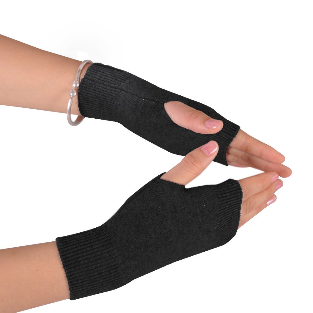 Novawo Unisex Fingerless Gloves - Soft Wool Blend Arm Warmers for Texting, Typing & Cold Weather - Perfect for Office, Driving & Outdoor Activities
