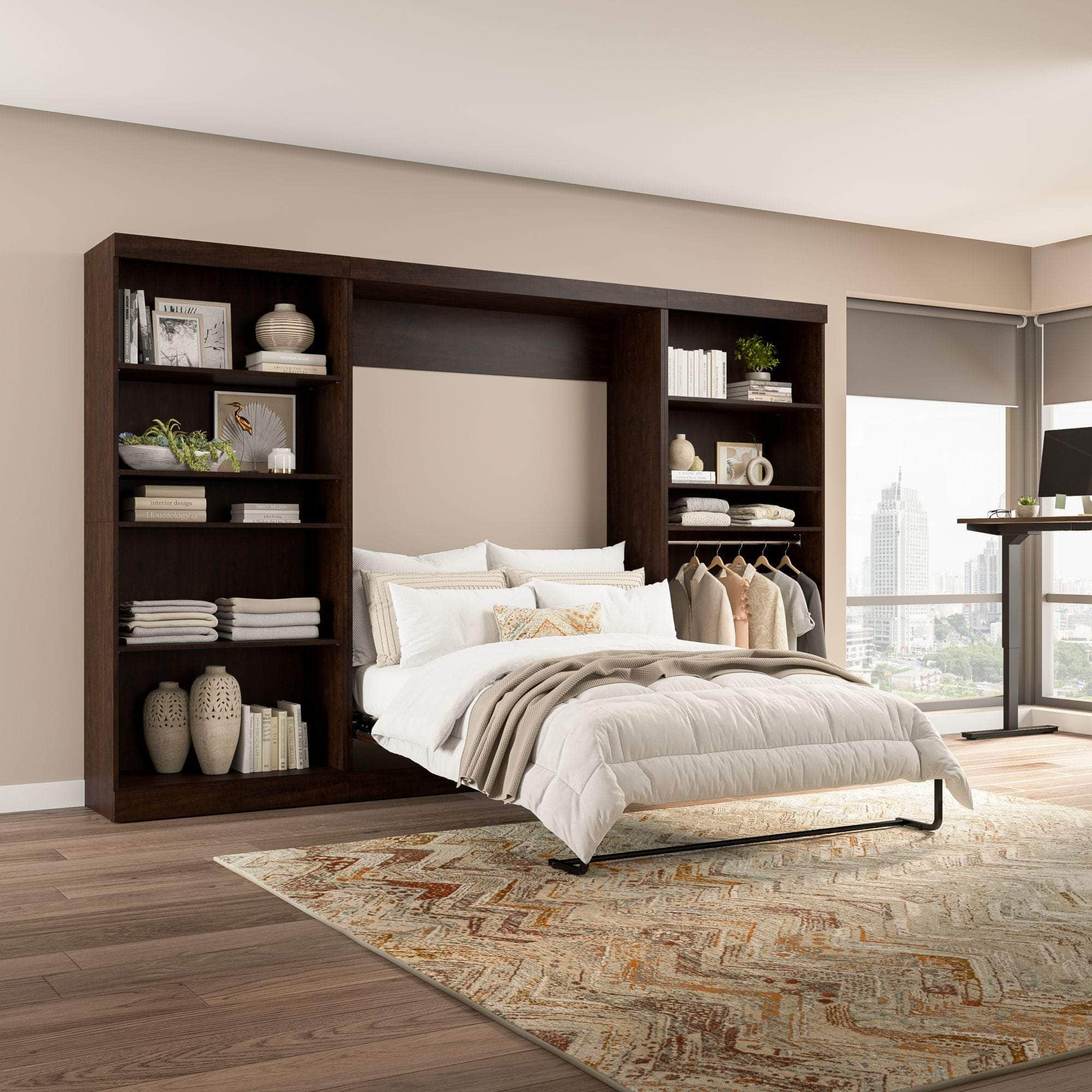 Pur Full Murphy Wall Bed with 2 Storage Units (131