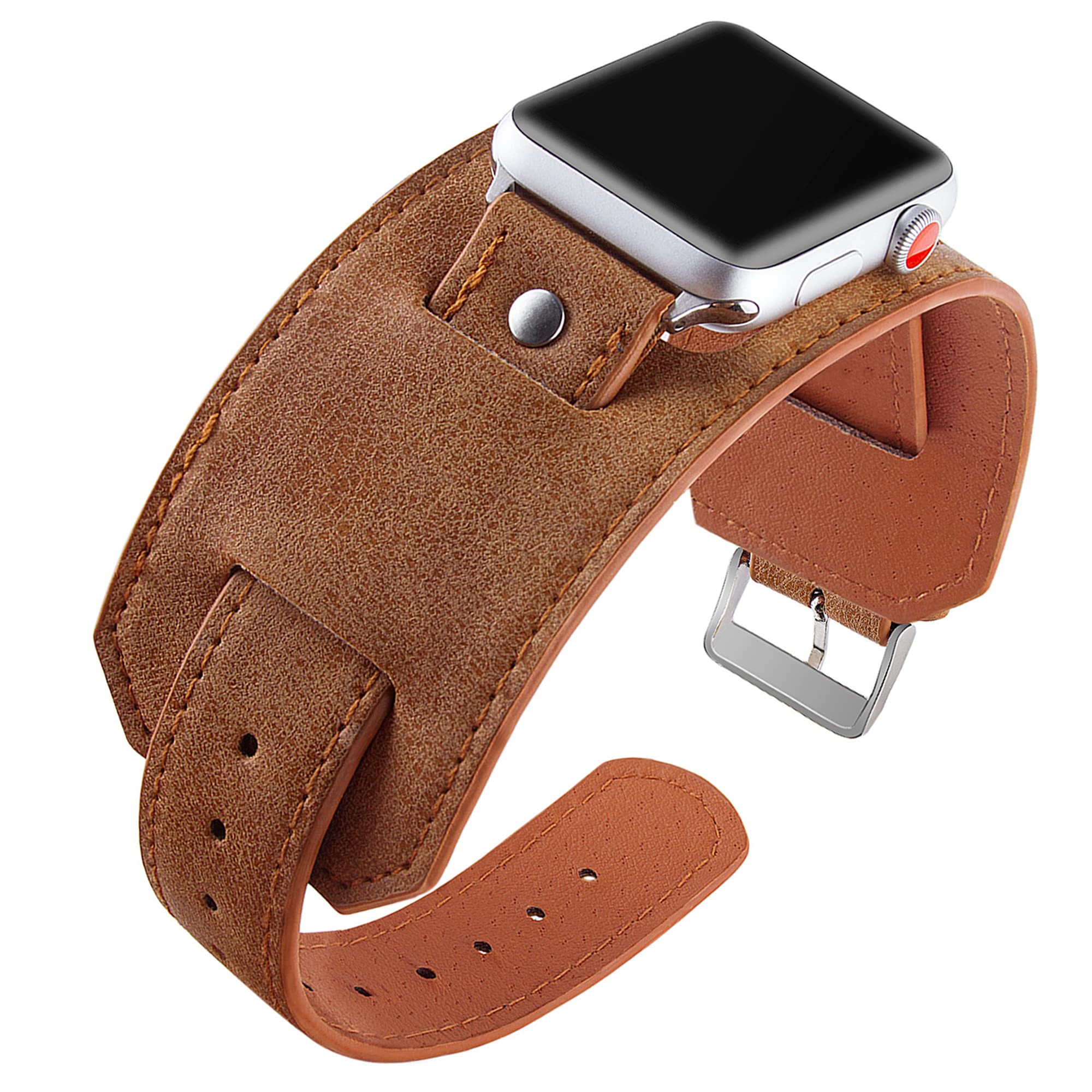 Premium Leather Apple Watch Band Compatible with Series 8/7/6/5/4/3/2/SE & Ultra (38mm-49mm) - Boho Western Style Sport Strap for Men & Women - Perfect for Workouts, Outdoor Adventures & Everyday Fashion