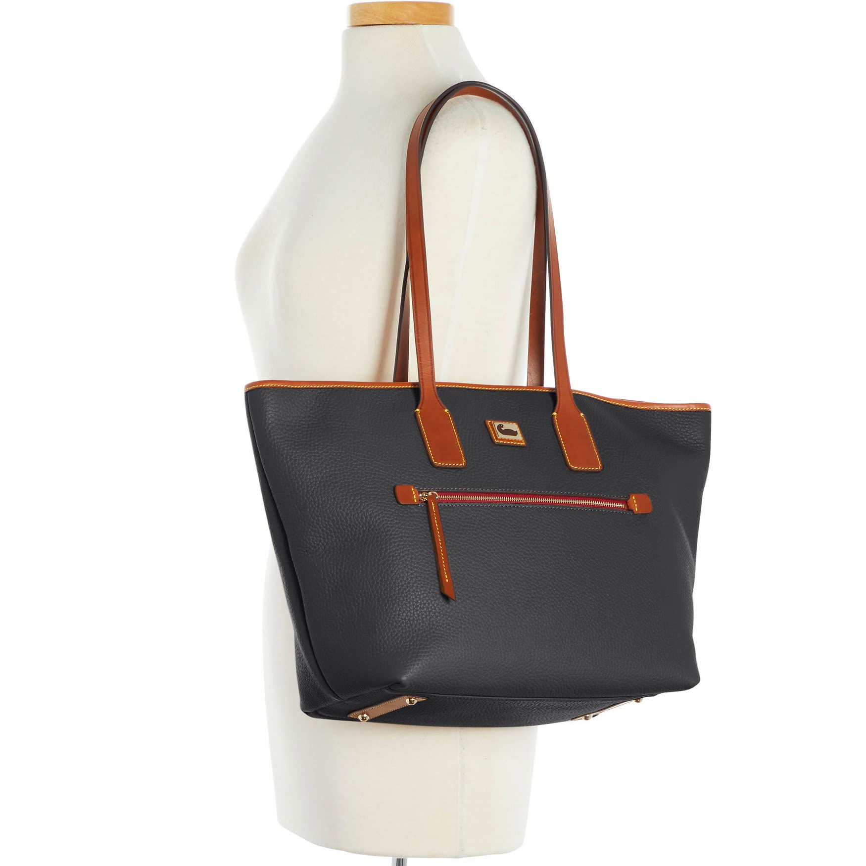 Dooney & Bourke Camden Pebble Leather Tote Handbag for Women - Black | Stylish Work Bag, Travel Purse & Everyday Shoulder Bag