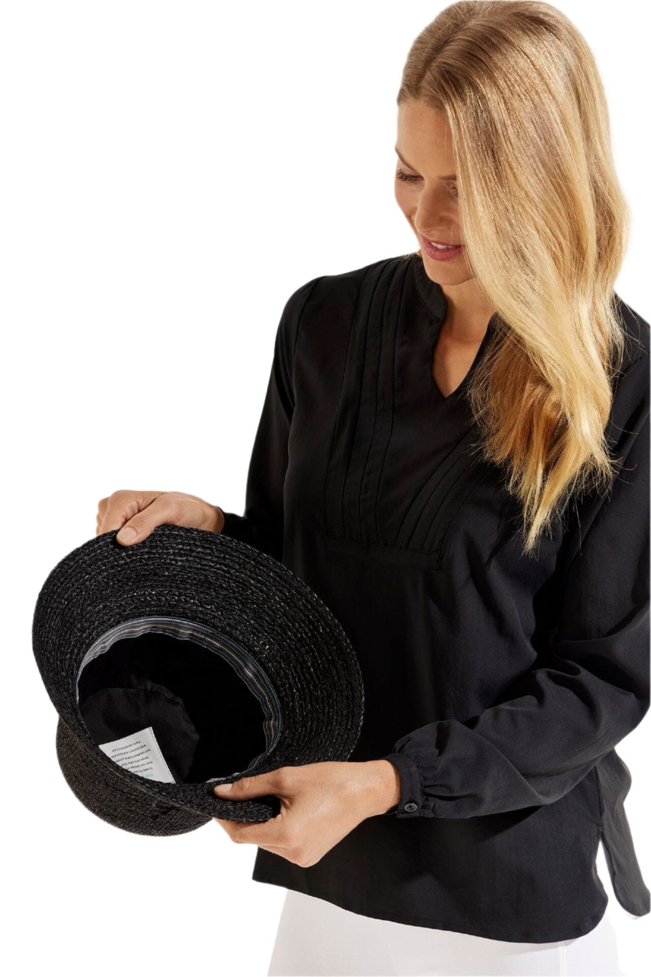 Carolina Summer Cloche Hat for Women - Elegant Black Wide Brim Sun Hat - Perfect for Beach, Garden & Outdoor Activities