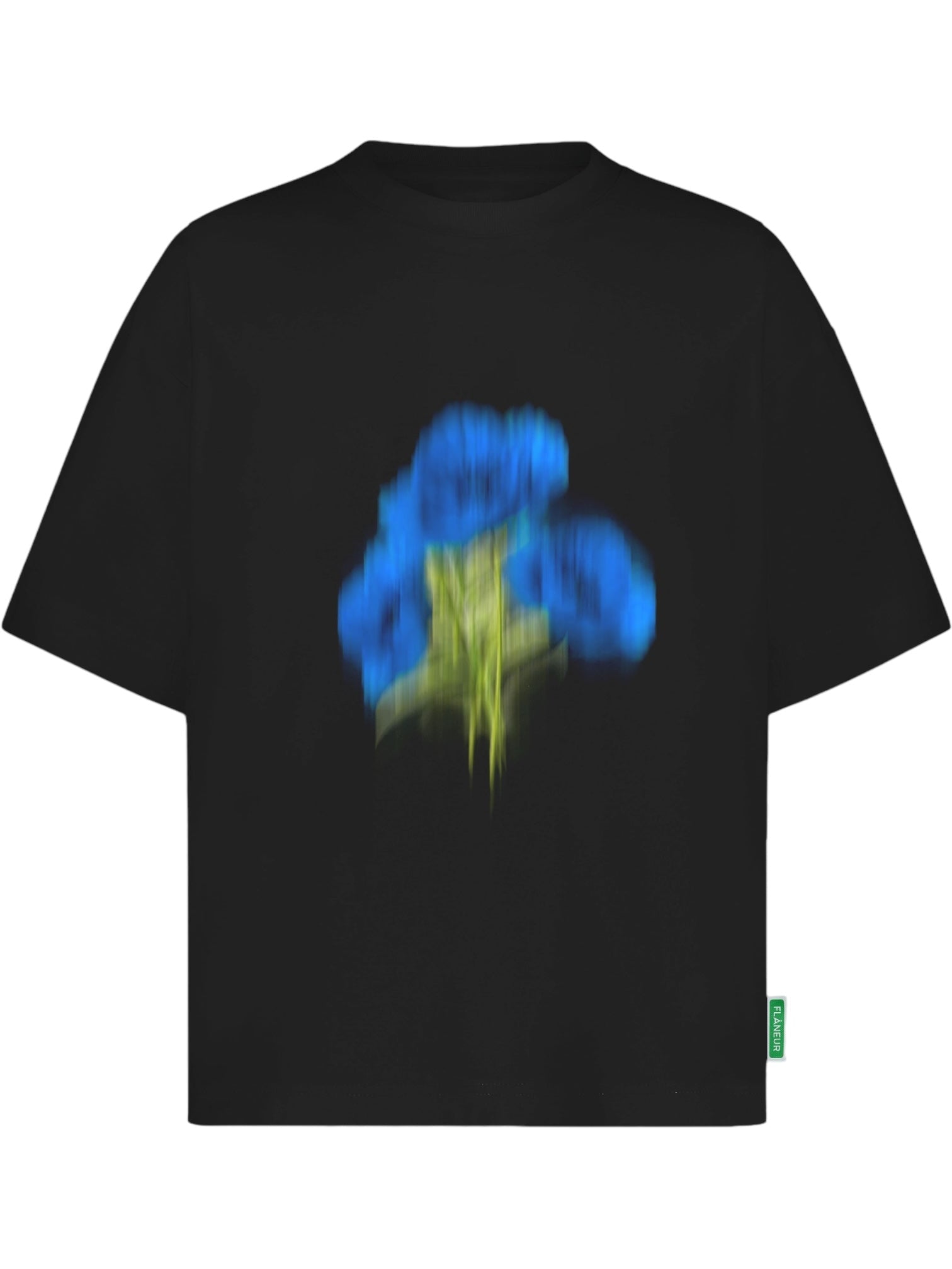 Flaneur Blurred Flower Print T-Shirt for Women - Soft Cotton Casual Tee - Perfect for Streetwear & Summer Outfits