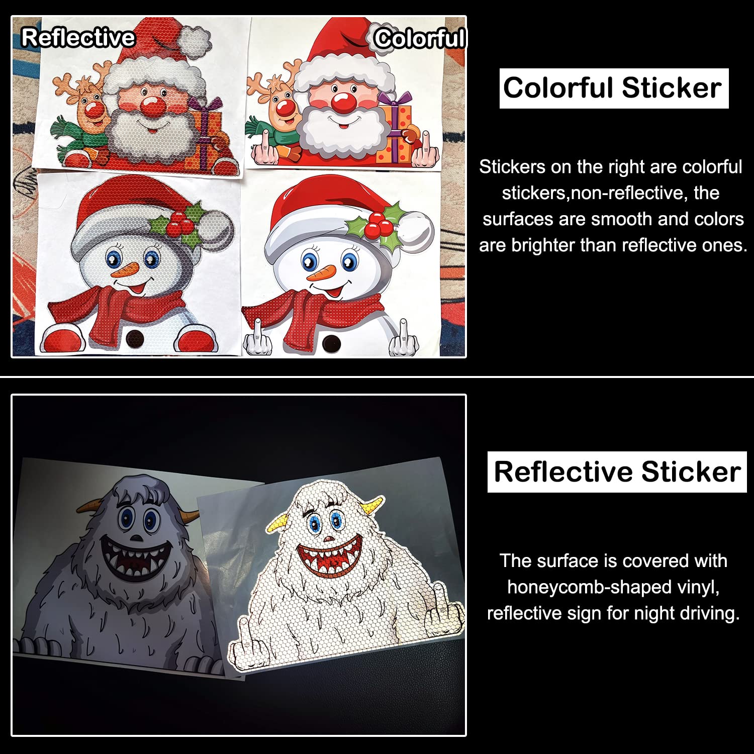 Christmas Reindeer Peeking Window Stickers - Cute Elk Snowman Car Decals, Holiday Bumper Stickers for Home & Auto Decor (Reindeer, 1 Pack) - Perfect for Christmas Party, Winter Home Decor & Car Window Decoration