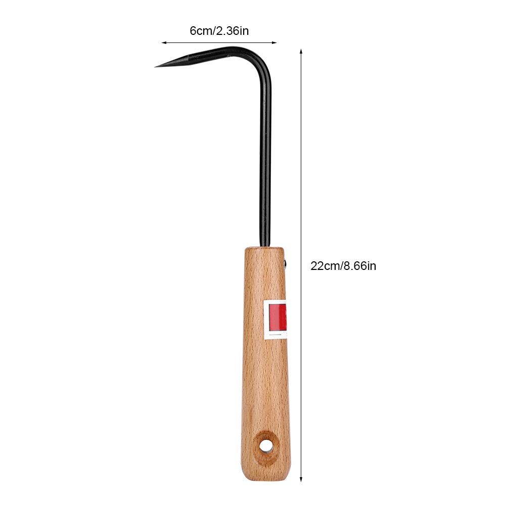 Premium Manganese Steel Bonsai Hook & Root Rake - Ergonomic Wooden Handle Gardening Tool for Potted Plants, Bonsai Care, and Soil Cultivation | Ideal for Pruning, Transplanting, and Garden Maintenance