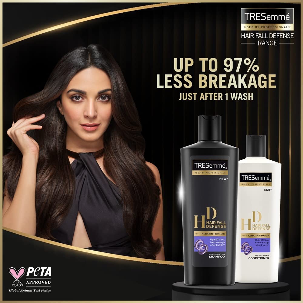 TRESemme Hair Fall Defense Shampoo 1 Liter & Pro Pure Damage Recovery Conditioner 390ml - Sulfate Free, Paraben Free with Fermented Rice Water for Damaged Hair - Reduce Breakage & Restore Shine for Daily Hair Care Routine
