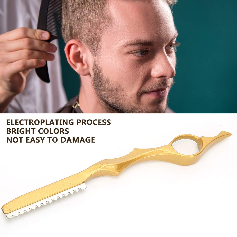 Professional Hair Texturizing & Thinning Razor - Feather Styling Razor for Precision Hair Cutting & Styling (Gold) - Salon & Home Hairdressing Tool for Layered Cuts & Texture Creation