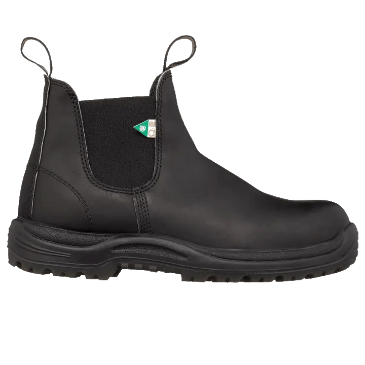 Blundstone 163 Premium Leather Work & Safety Boots for Men - Black Steel Toe, Slip Resistant, Comfortable for Construction & Outdoor Work