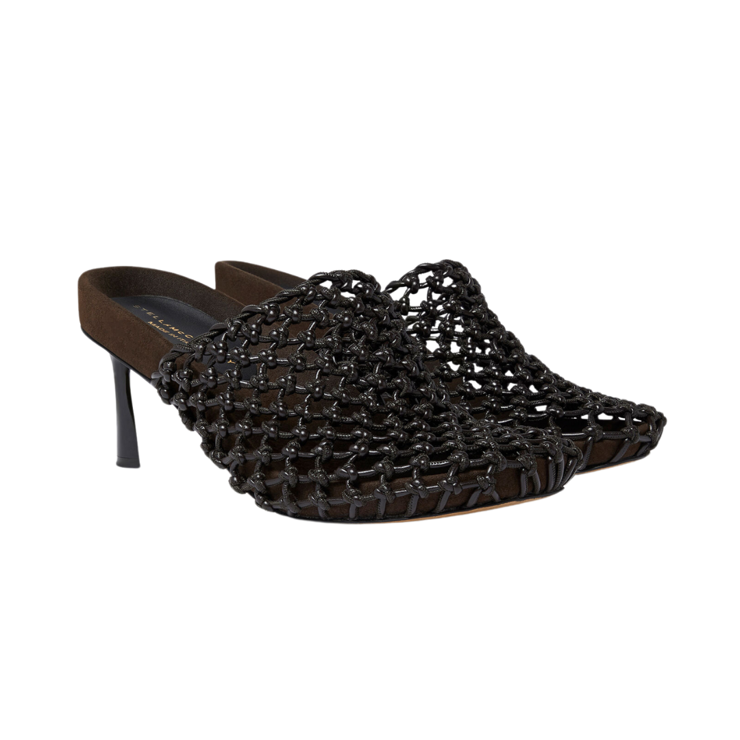 Eco-Friendly Terra Recycled Knotted Net Mules - Sustainable Women's Slip-On Shoes for Beach, Casual Wear & Summer Outfits