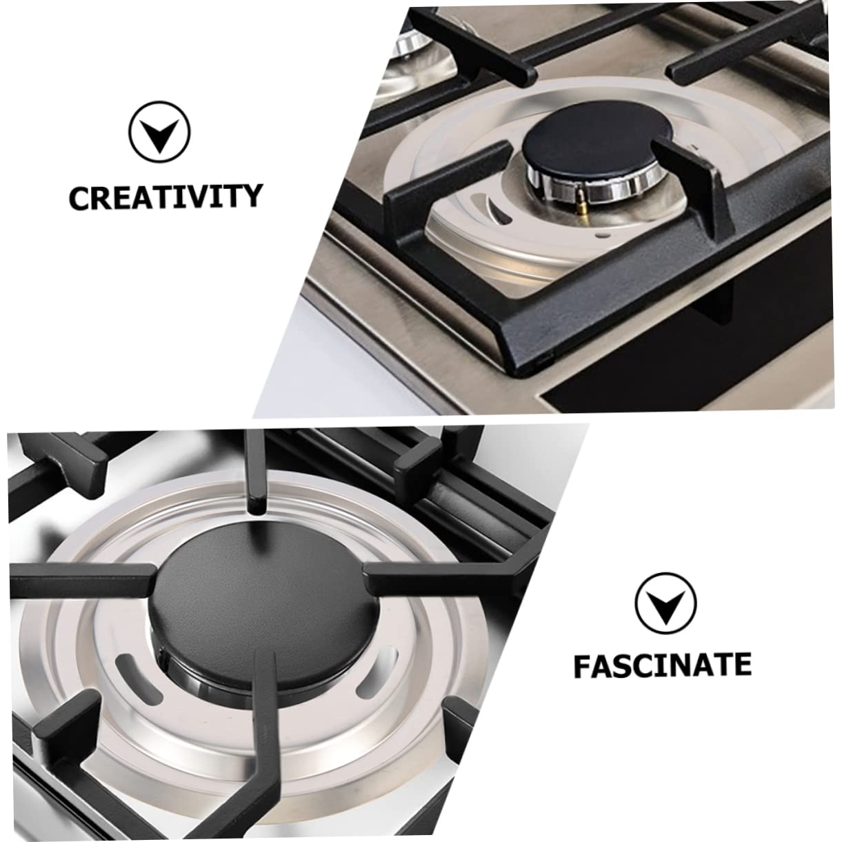 Angoily 4-Pack Stainless Steel Gas Stove Drip Trays - Heat-Resistant & Durable for Liquefied Gas Stoves, Countertop Cooking - Perfect for Kitchen, Camping & Outdoor BBQ Use