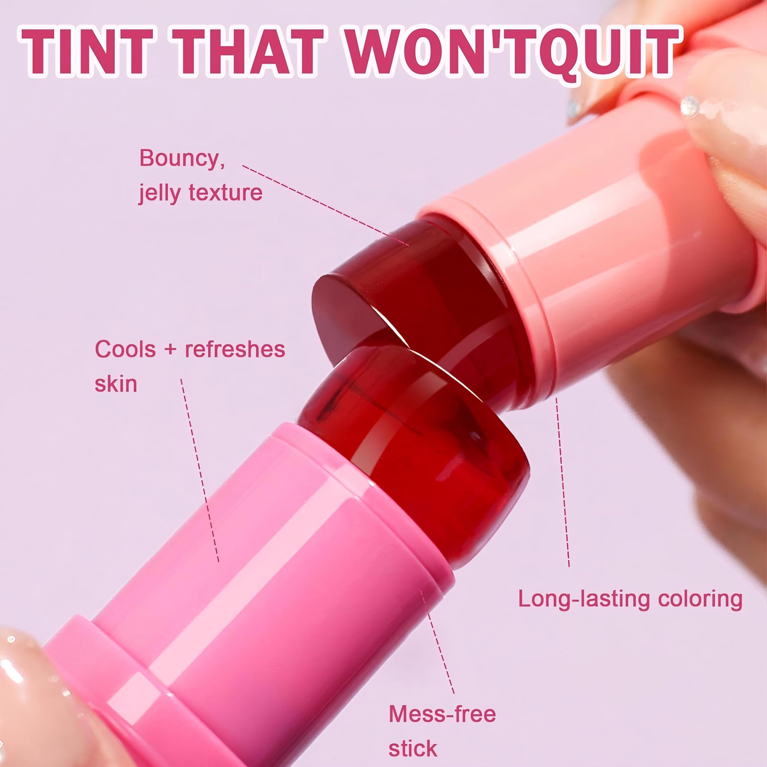 Bajaj Beauty Shop Cooling Water Jelly Blush Stick - Long Lasting Multi-Use Cheek & Lip Stain, Waterproof Milk Jelly Blush & Lip Gloss for Women & Girls (Splash) | Perfect for Everyday Makeup, Date Night & Special Occasions