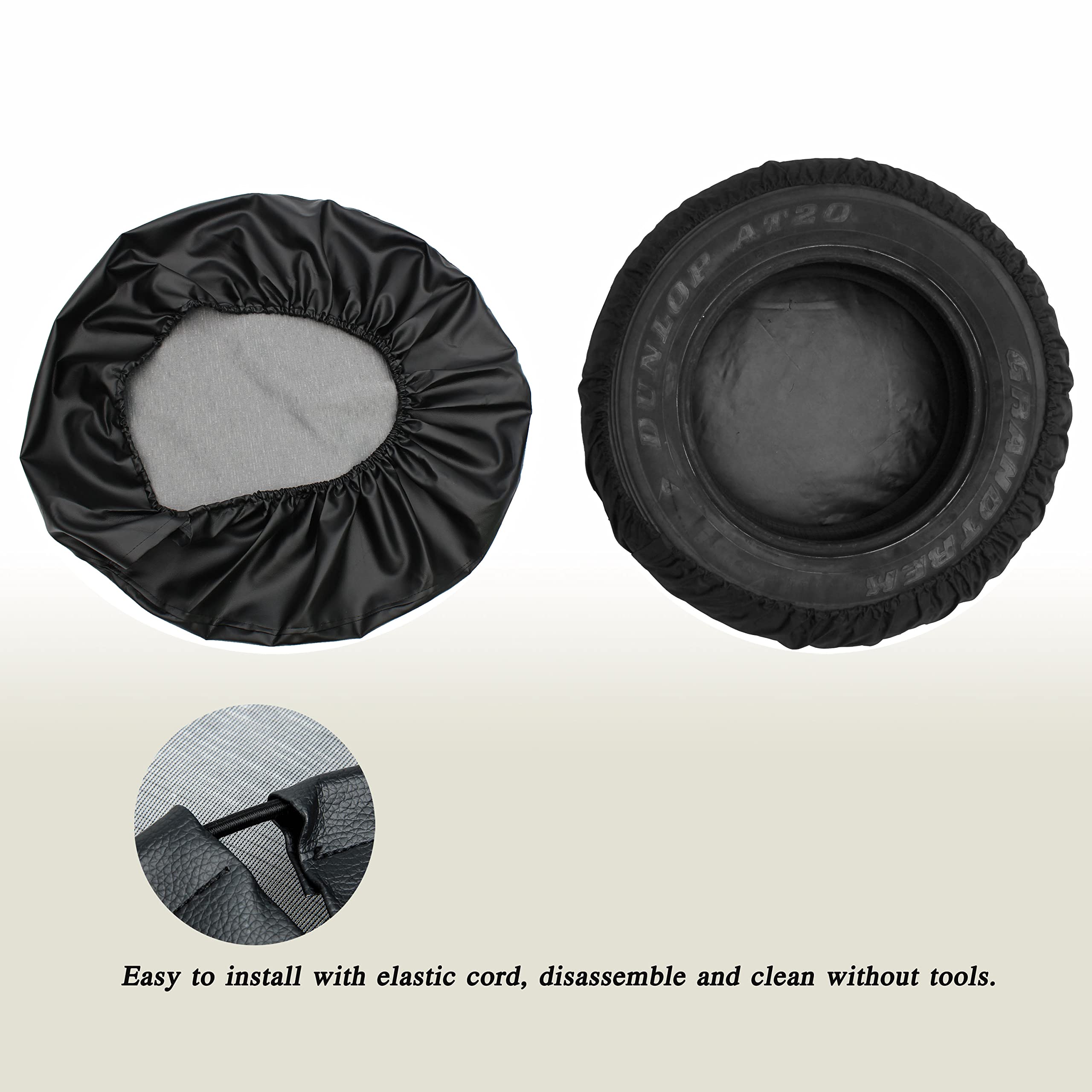 Moonet Universal PVC Leather Spare Tire Cover for Cars, Trucks, SUVs, RVs & Trailers - Waterproof & UV Resistant (Fits 27-29 Inch Wheels, Black) - Perfect for Outdoor Adventures, Camping & Road Trips