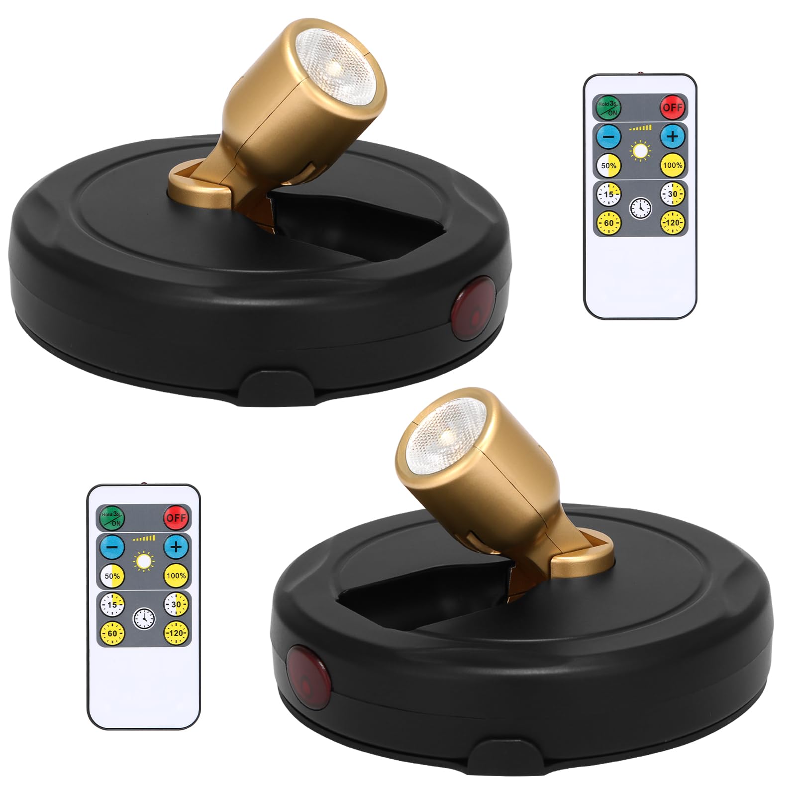 Wireless LED Spotlight Battery Operated - Remote & Timer Control - Accent Lighting for Indoor Plants, Artwork, Photos & Wall Decor - Perfect for Picture Frames, Paintings, Dartboards & Display Uplighting