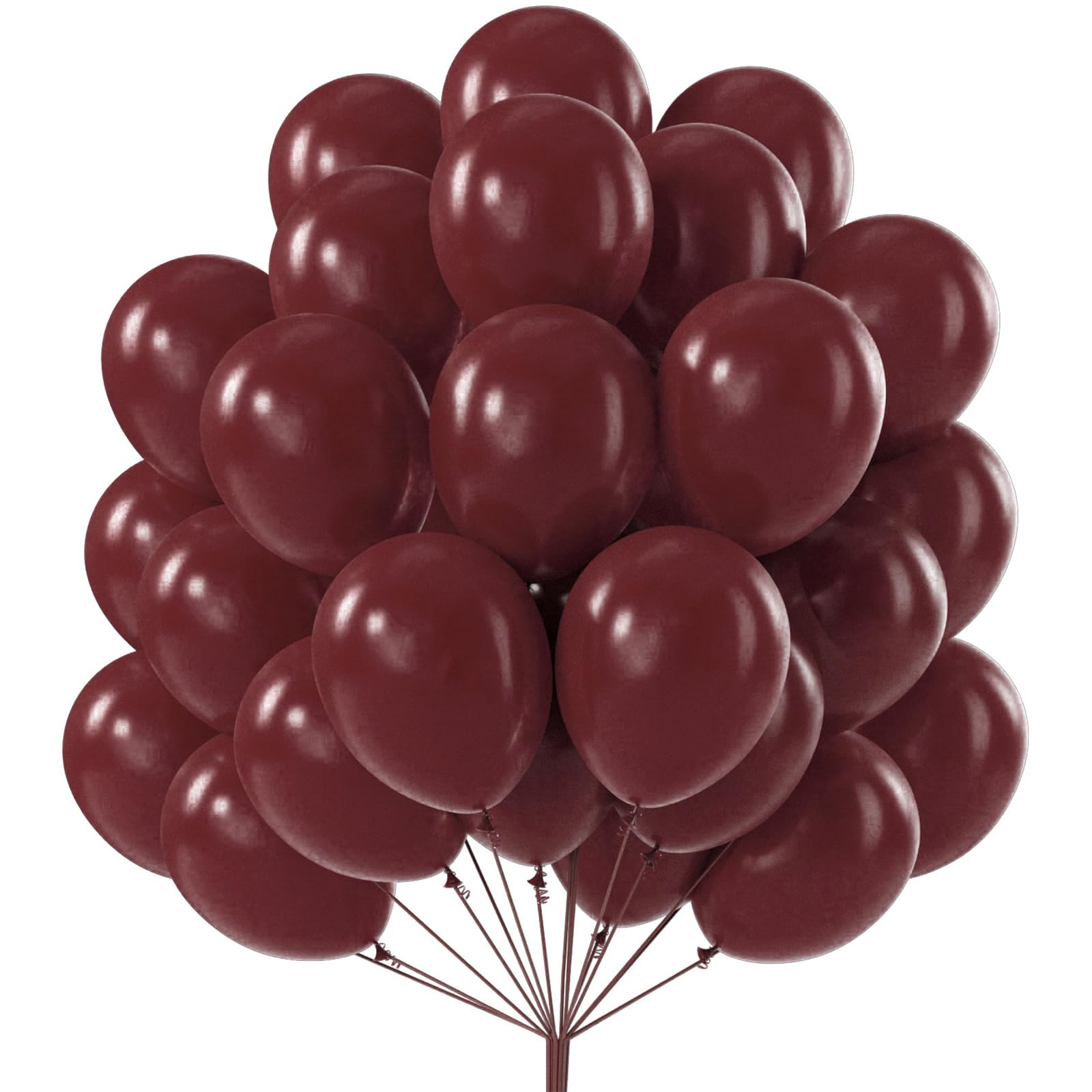 PartyWoo Retro Red Balloons - 50 Pack 12 Inch Burgundy Balloons for Garland & Arch Decor | Perfect for Birthday, Wedding, Baby Shower & Party Decorations | Elegant Maroon Balloons for Festive Events & Home Celebrations