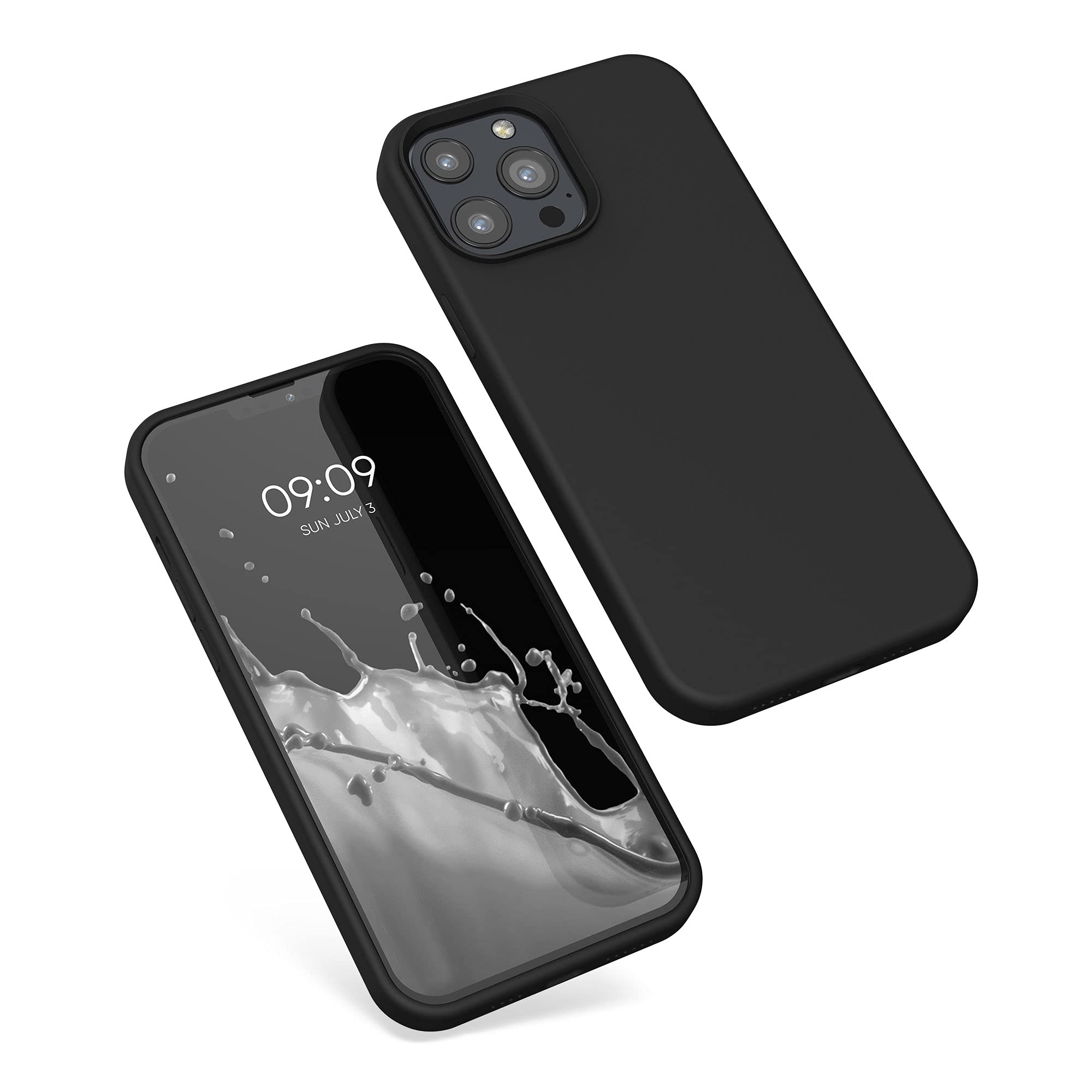 kwmobile Shockproof TPU Silicone Case for Apple iPhone 13 Pro Max - Soft Protective Phone Cover with Anti-Slip Grip (Black) - Perfect for Everyday Use, Work & Outdoor Activities