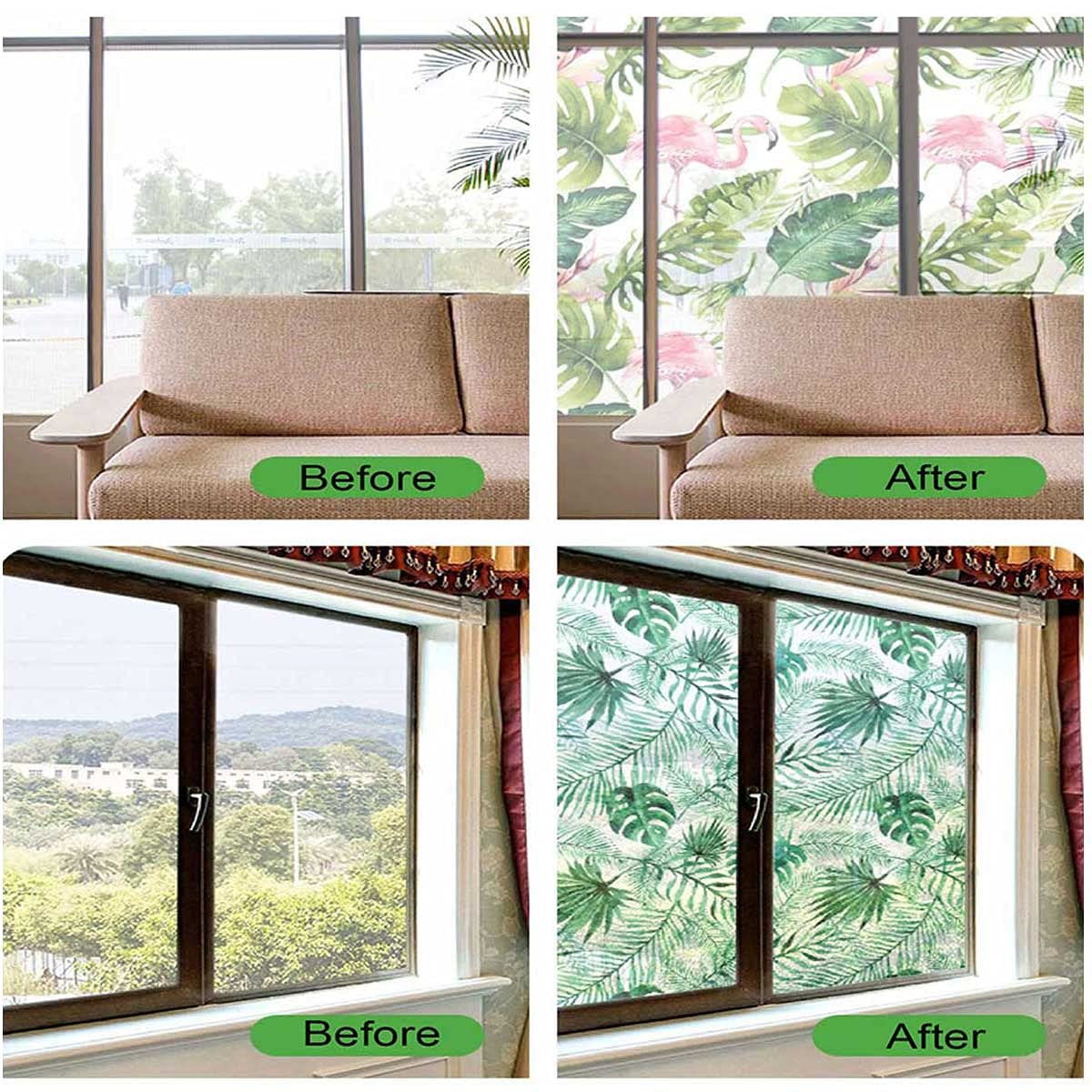 Bohemian Moroccan Window Tinting Film - Self-Adhesive Privacy Window Film for Home & Office - Decorative Glass Sticker with Ethnic Patterns - Perfect for Living Rooms, Bedrooms & Office Windows