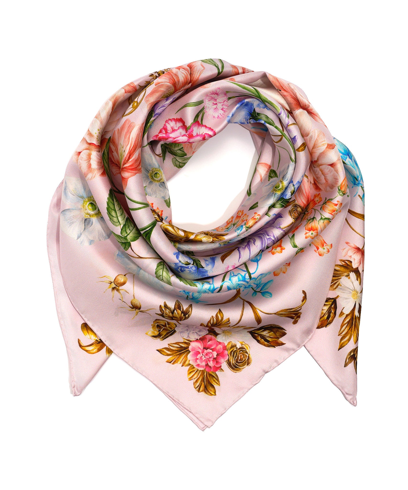 Flourish 35 Silk Square Scarf - Elegant Fashion Accessory for Women | Perfect for Office, Party & Travel Outfits