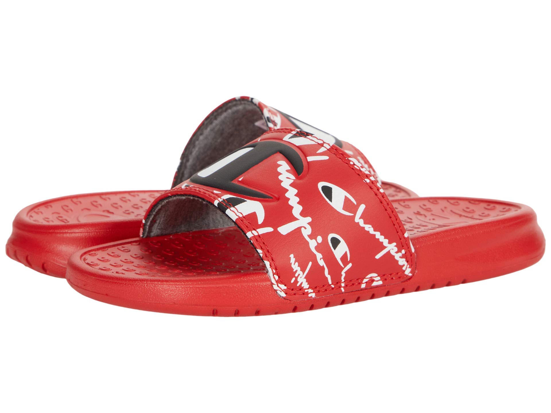 Champion Super Slide Warped Kids' Sandals - Scarlet Red Size 11 M (Little Kid) | Comfortable & Durable for Beach, Pool & Summer Play