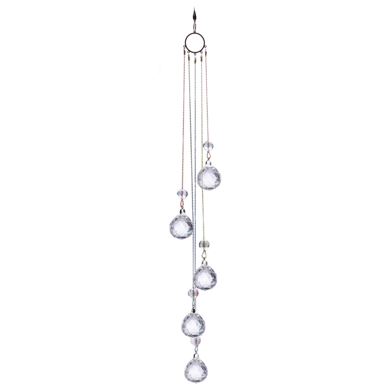 Rainbow Maker Crystal Ball Prism Suncatcher - Hanging Ornament for Home & Garden Decor - Creates Beautiful Light Reflections for Windows, Patios, and Meditation Spaces