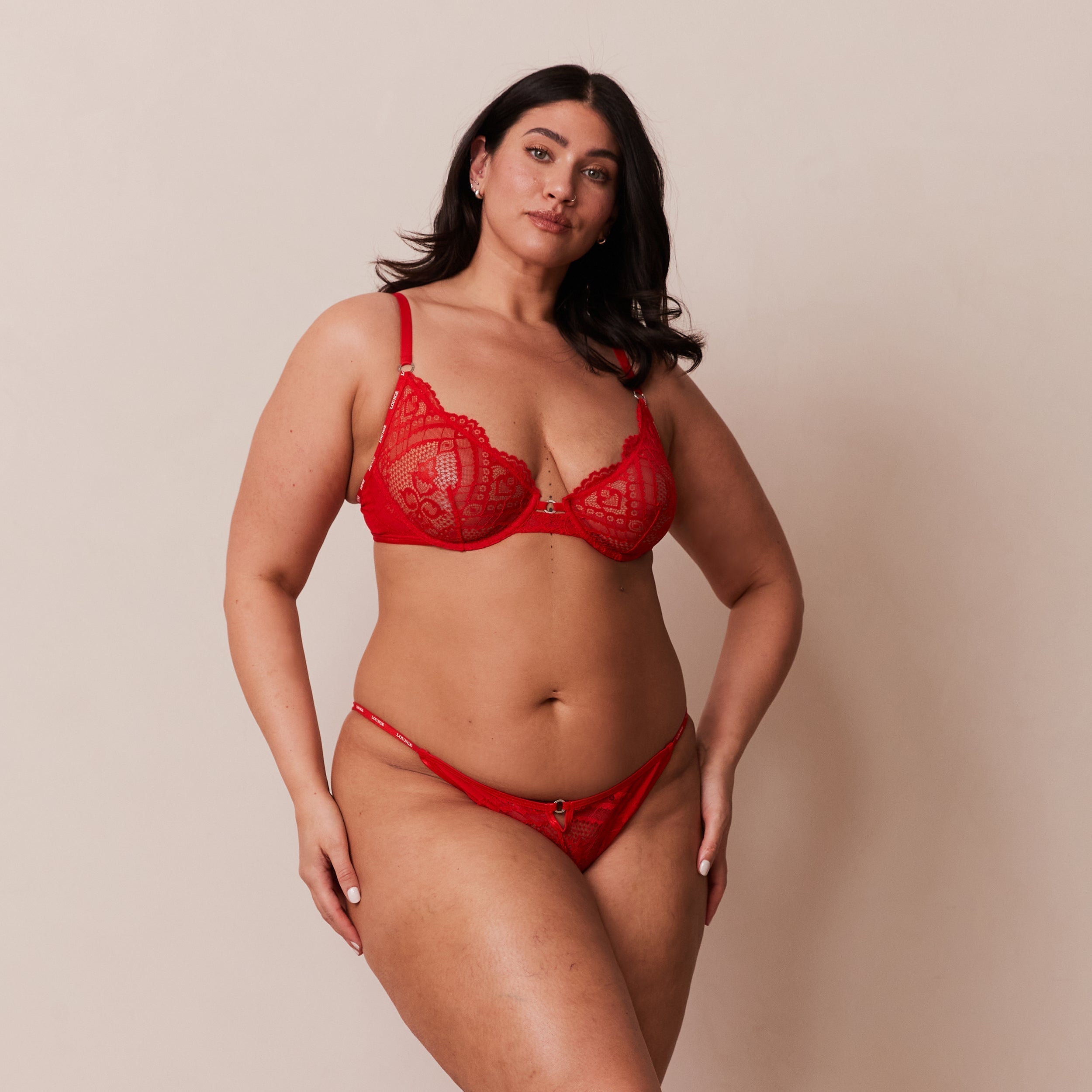 Charmed Balcony Bra - Sexy Lace Underwire Push Up Bra in Red for Women | Perfect for Date Nights & Special Occasions