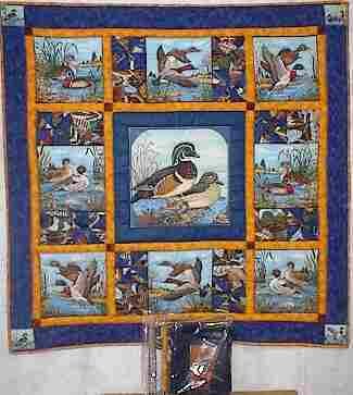 Duck Season Wall Hanging Quilt - 40x40 Inches - Fall Home Decor - Cozy Farmhouse Bedroom & Living Room Wall Art for Autumn Season