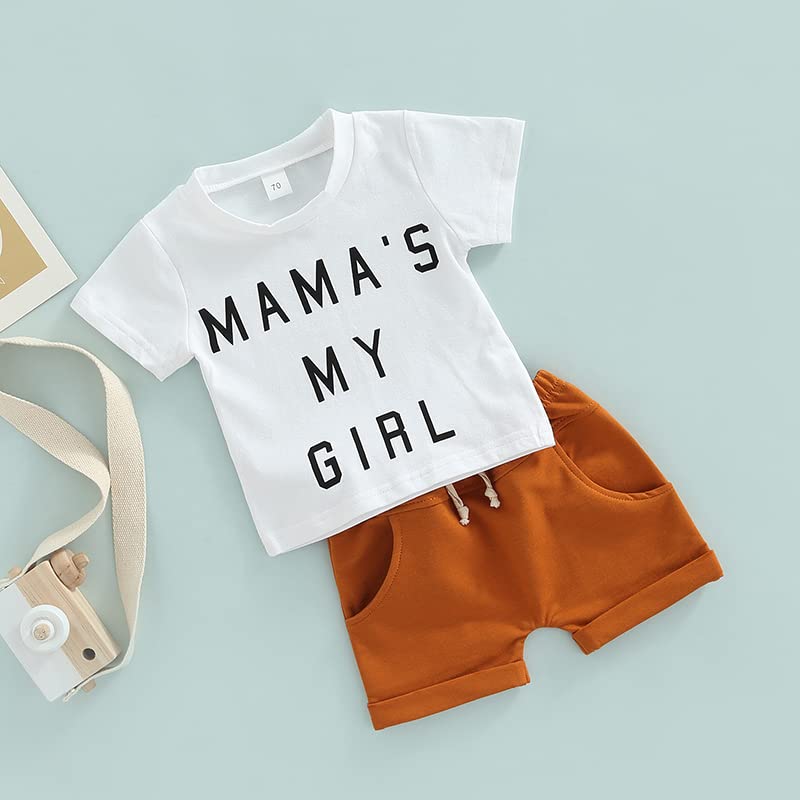 Newborn Baby Boy Clothes Set - 2Pcs Short Sleeve Letter Print T-Shirt & Elastic Waistband Shorts | Cute Summer Outfits for Boys | Perfect for Playdates, Beach Trips & Family Photos