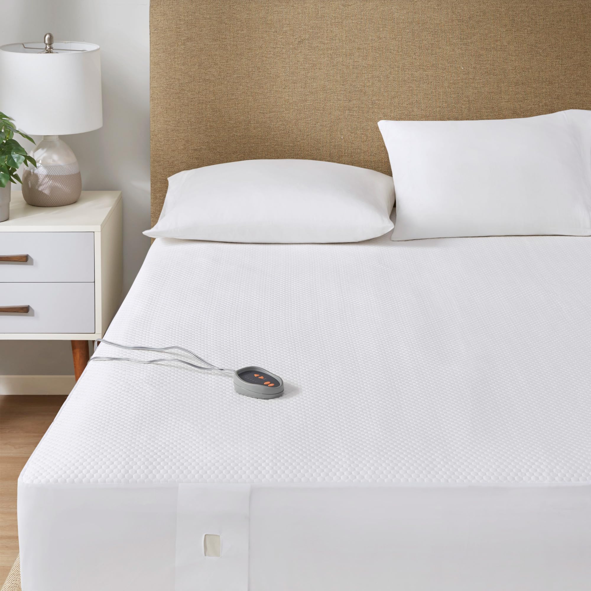 Beautyrest Heated Mattress Pad King Size - Electric Bed Warmer with 5 Heat Settings, Cool-Touch Technology & Auto Shut-Off | All-Season Deep Pocket Design, Machine Washable | UL Certified White Electric Blanket for Winter Warmth & Pain Relief | Perfect for Cold Nights, Arthritis Comfort & Cozy Bedroom Relaxation