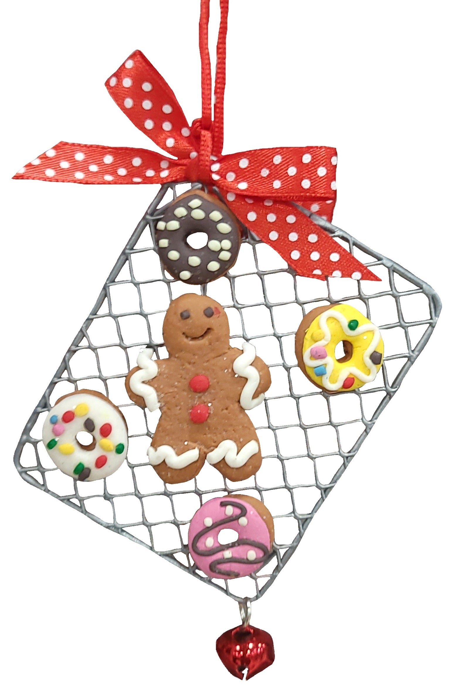 4 Gingerbread Cookies on Tray with Cookie Cutter Ornaments - Perfect for Christmas Baking, Holiday Decor & Festive Gift Giving