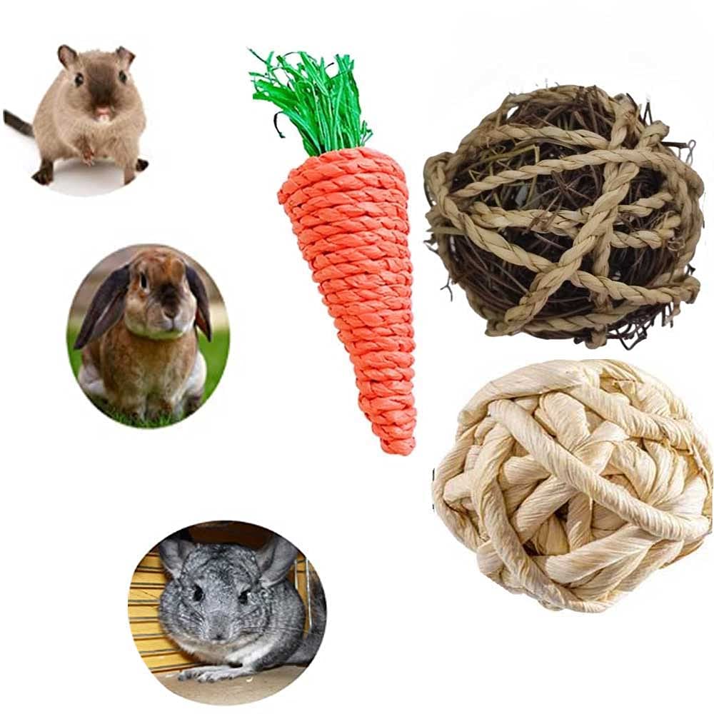 21PCS Natural Wooden Hamster Chew Toys Set - Teeth Care & Exercise Toys for Guinea Pigs, Rabbits, Syrian Rats, Chinchillas, Gerbils - Small Pet Dental Health & Play Accessories for Cage Enrichment