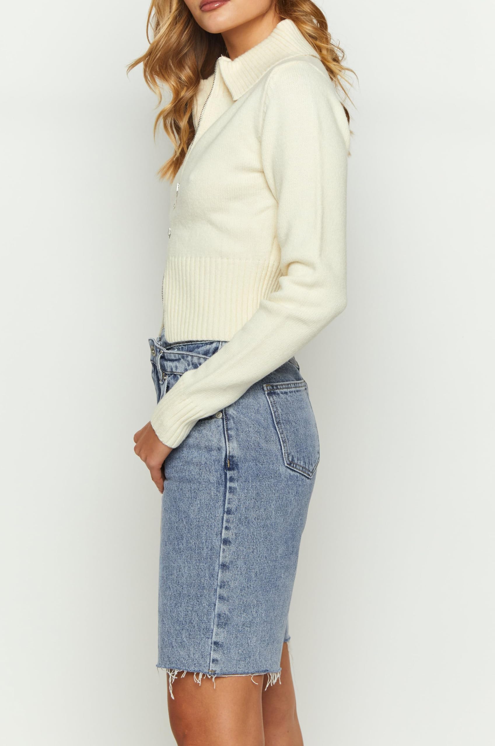 Women's Oversized Bermuda Denim Shorts - High Waisted Knee Length Loose Fit Jean Shorts for Summer | Trendy Casual Wear, Beach Outfits & Street Style Fashion
