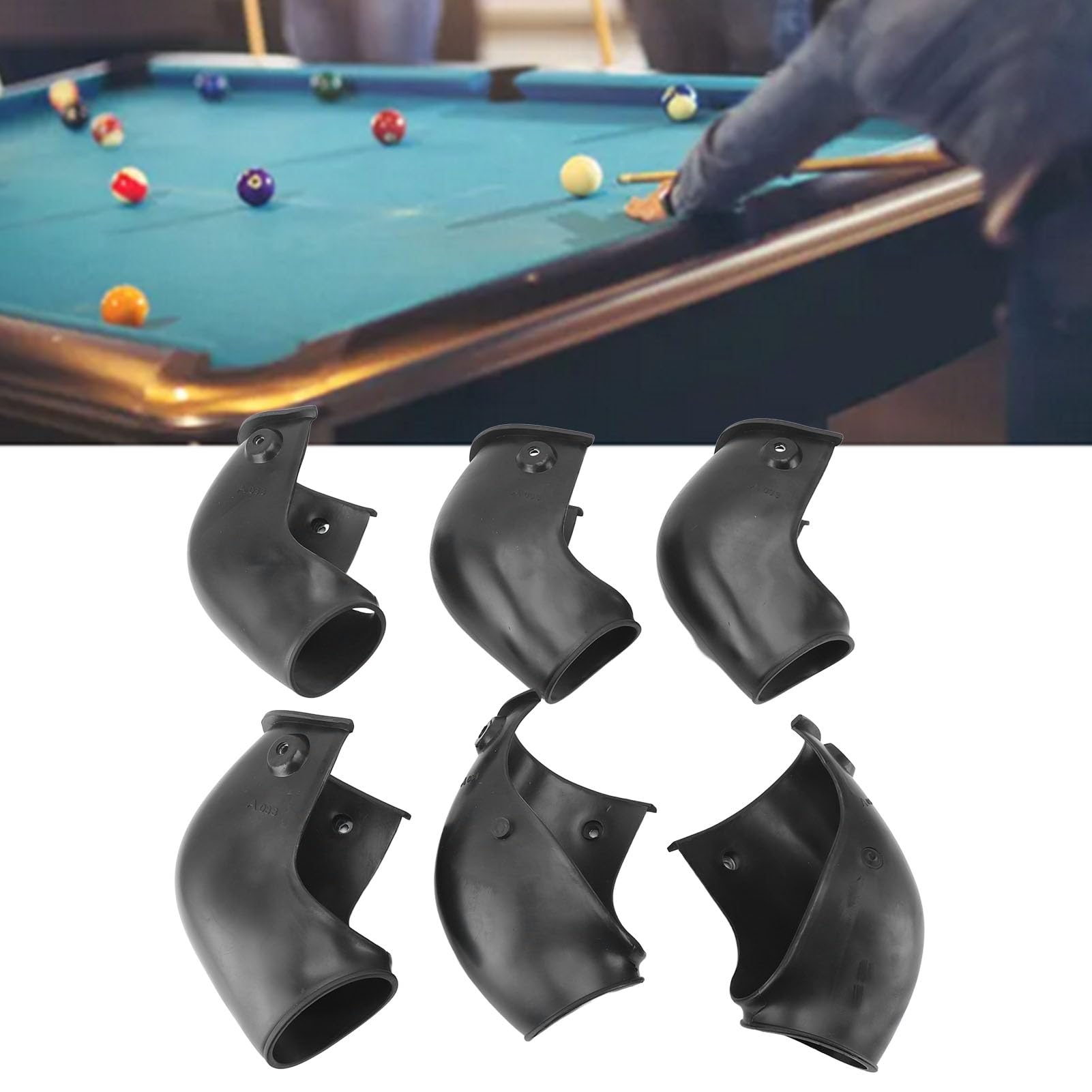 6Pcs Plastic Pool Table Pocket Liners - Smooth Sliding Replacement Corner Liners for Most Billiard Tables, Home & Bar Use - Perfect for Game Nights & Professional Play