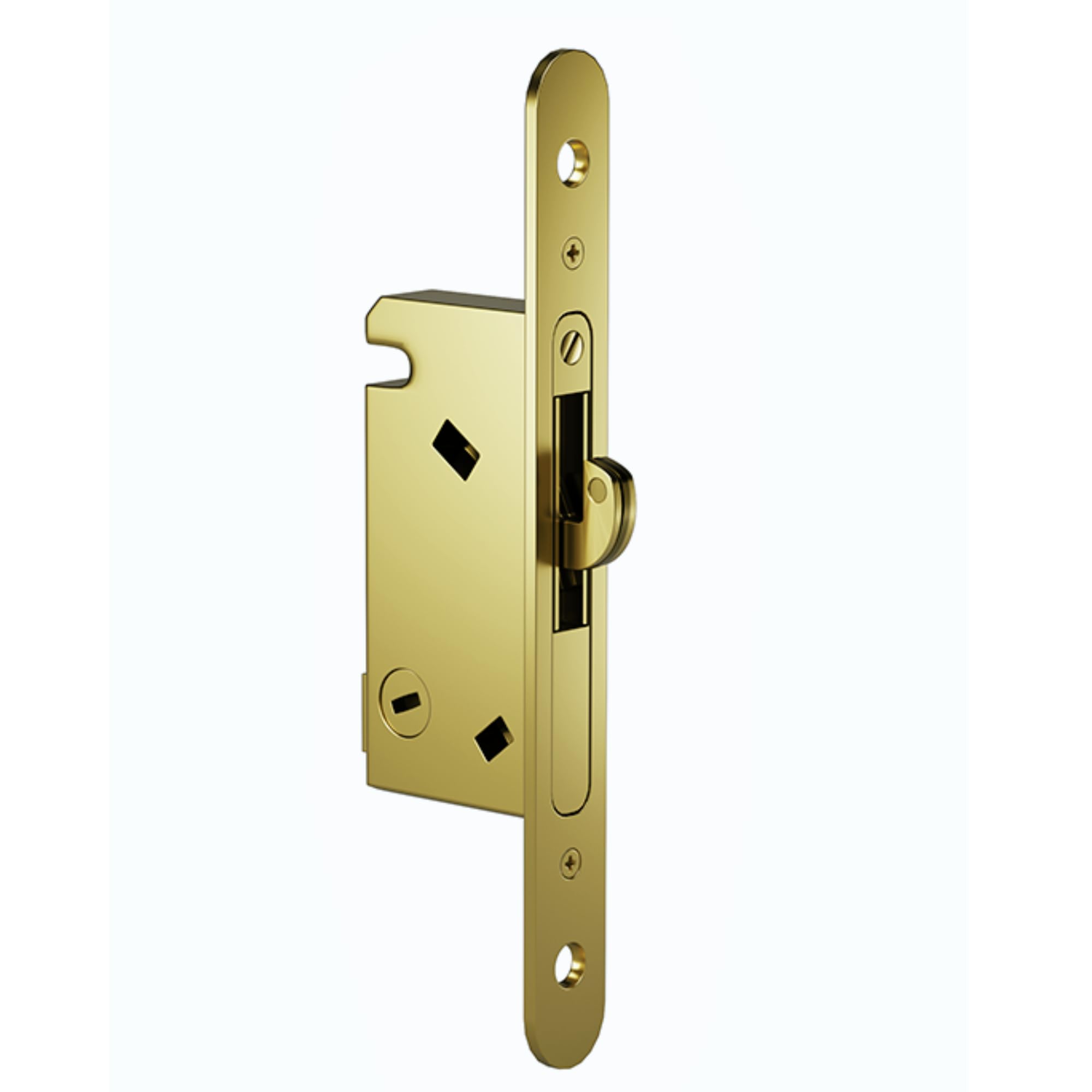 Premium Sliding Glass Door Handle Set with Mortise Lock - Keyed Cylinder & Keeper, Durable Replacement Hardware (Gold) - Perfect for Patio Doors, Balcony Entries & Home Security Upgrades