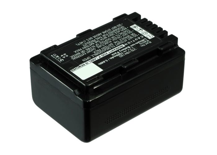Panasonic VW-VBK180 Replacement Battery - 2000mAh 3.7V Lithium-ion Rechargeable Battery for Panasonic HC-V10/V100/V500/V700 & HDC-HS60/HS80/SD40 Camcorders - Perfect for Travel Vlogging & Extended Recording Sessions