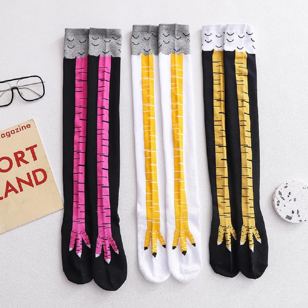 Funny Chicken Leg Socks - Novelty Animal Paw Stockings for Adults & Kids - Perfect White Elephant Gag Gift, Crazy Prank Present - Great for Christmas Stocking Stuffers, Costume Parties & Silly Surprises