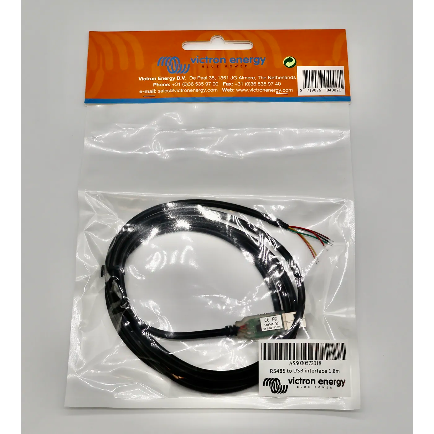 Victron RS485 to USB Interface Cable - High-Speed Data Transfer for Solar Power Systems, Marine & RV Applications