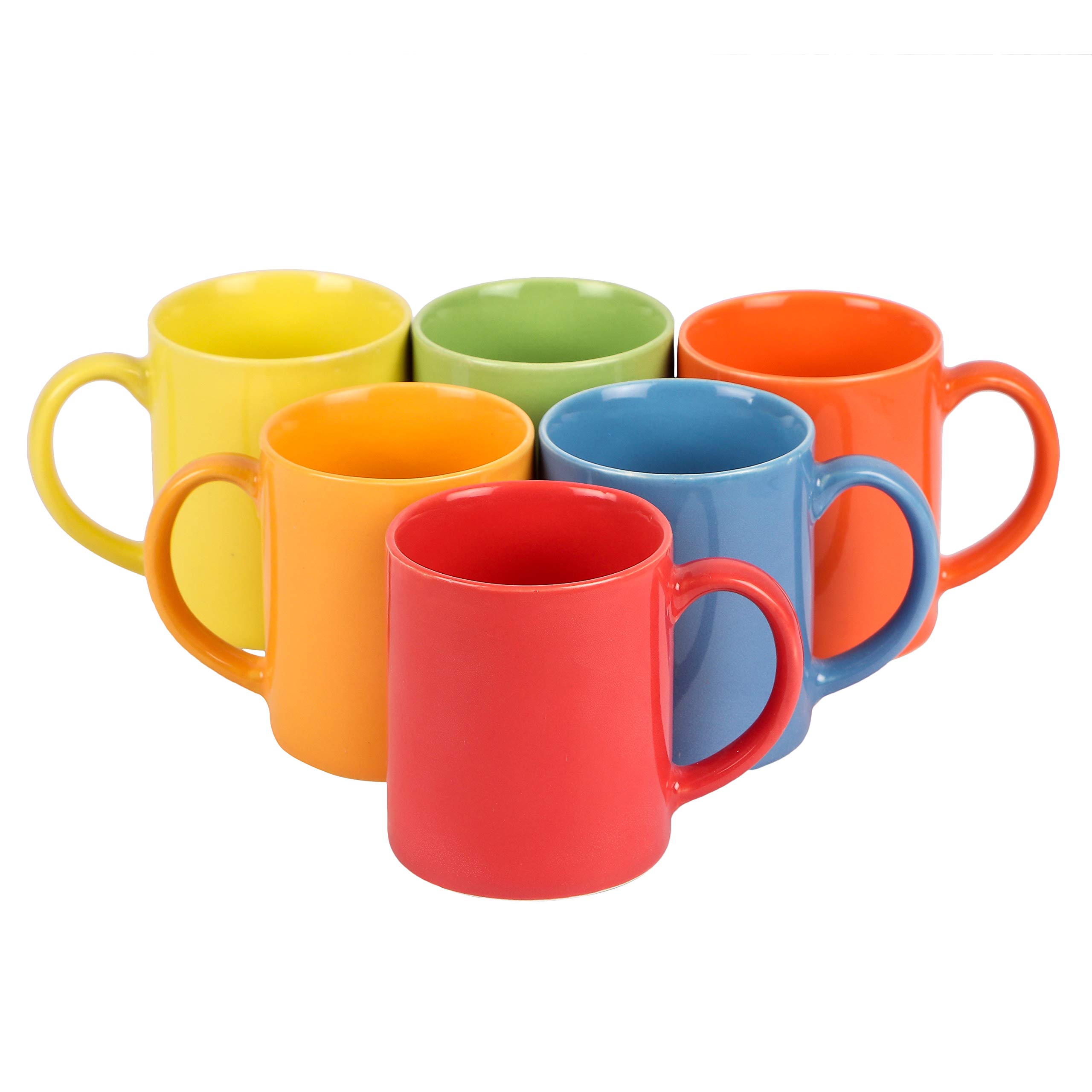 Anwaliya 12oz Multicolor Coffee Mug Set - Microwave & Dishwasher Safe Ceramic Tea Cup with Chip-Resistant Design - Perfect for Home, Office, Coffee Shops & Gifts (Yellow, 350ml)