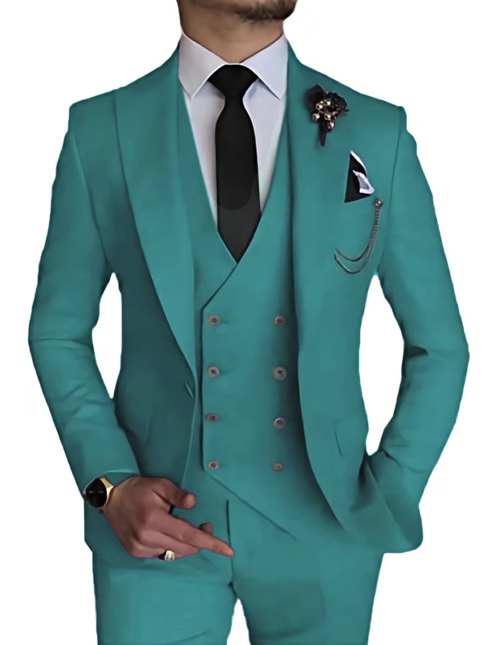 Men's 3 Piece Slim Fit Suit Set - One Button Blazer, Vest & Dress Pants for Business, Wedding & Prom | Formal Office Attire & Special Occasion Outfit